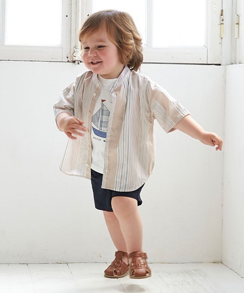 petit main（プティマイン）の「【水陸両用・吸水速乾】ハーフパンツ【SWIM】（スラックス・キッズ・ネイビー/オレンジ/ベージュ/ライトグリーン・100cm/130cm/90cm/110cm/120cm/80ｃｍ）」の22枚目の写真