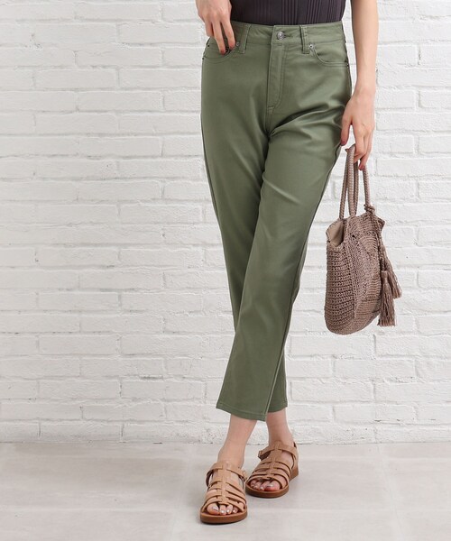 SHOO・LA・RUE（シューラルー）の「◆【接触冷感/SS-3L】裏ひんやりサテンスキニー（その他パンツ・レディース・ライトグレー/ブラック/オリーブ/イエロー・10/01/04/05/02/03）」の3枚目の写真