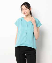 前開きバーボタントップス