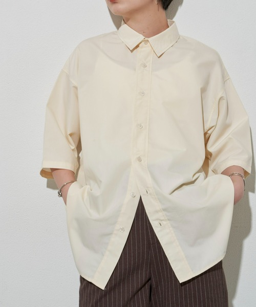 Aunt Marie's（アントマリーズ）の「オーバーサイズハーフスリーブシャツ（シャツ/ブラウス・レディース・ブルー/アイボリー/パープル/ブラック・FREE）」の22枚目の写真