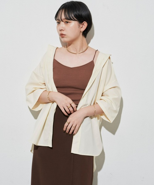 Aunt Marie's（アントマリーズ）の「オーバーサイズハーフスリーブシャツ（シャツ/ブラウス・レディース・ブルー/アイボリー/パープル/ブラック・FREE）」の20枚目の写真