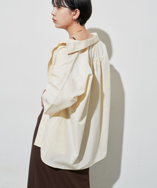 Aunt Marie's（アントマリーズ）の「オーバーサイズハーフスリーブシャツ（シャツ/ブラウス・レディース・ブルー/アイボリー/パープル/ブラック・FREE）」の21枚目の写真