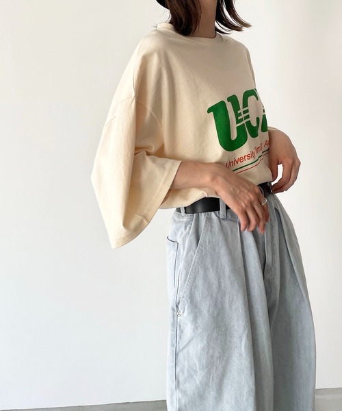 CANAL JEAN(キャナルジーン)の「El mar UCAオーバーサイズ半袖Tシャツ(Tシャツ/カットソー・レディース・ホワイト/グレー/クリーム・ONE SIZE)」の11枚目の写真