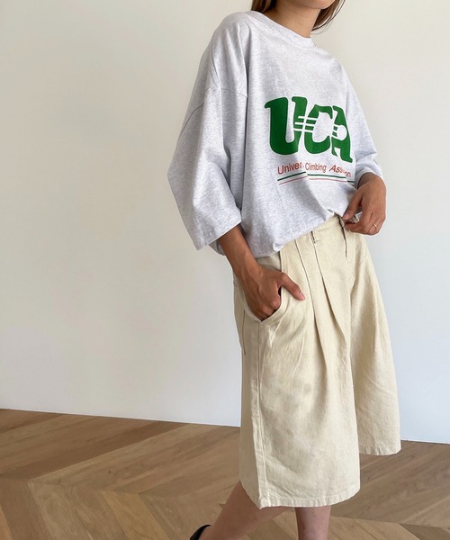 CANAL JEAN(キャナルジーン)の「El mar UCAオーバーサイズ半袖Tシャツ(Tシャツ/カットソー・レディース・ホワイト/グレー/クリーム・ONE SIZE)」の8枚目の写真
