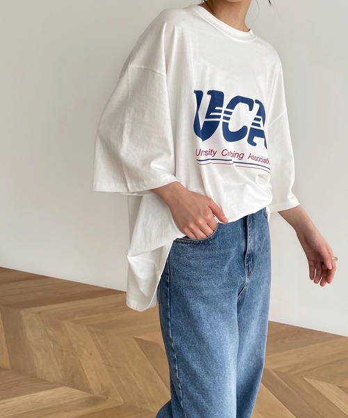 CANAL JEAN(キャナルジーン)の「El mar UCAオーバーサイズ半袖Tシャツ(Tシャツ/カットソー・レディース・ホワイト/グレー/クリーム・ONE SIZE)」の18枚目の写真