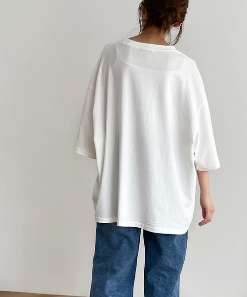 CANAL JEAN(キャナルジーン)の「El mar UCAオーバーサイズ半袖Tシャツ(Tシャツ/カットソー・レディース・ホワイト/グレー/クリーム・ONE SIZE)」の17枚目の写真