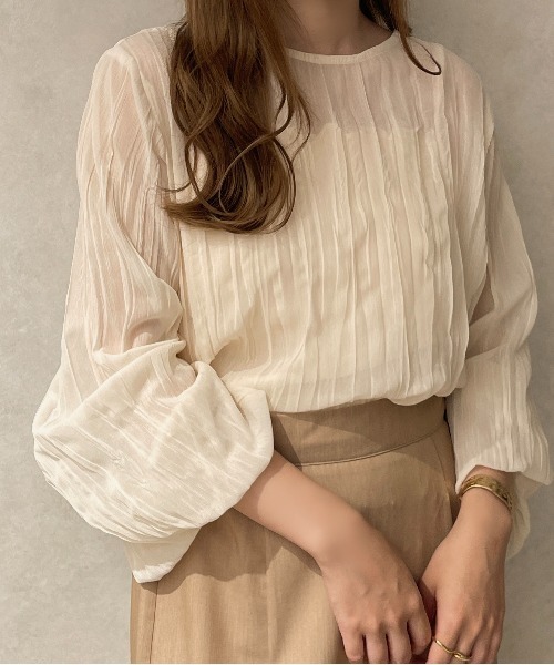 apres jour clair（アプレジュールクレア）の「【apres jour clair】クリンクルシアートップス【ZOZOTOWN限定アイテム】（シャツ/ブラウス・レディース・ピンクベージュ/ダークブラウン/アイボリー・フリー/X-LARGE）」の12枚目の写真