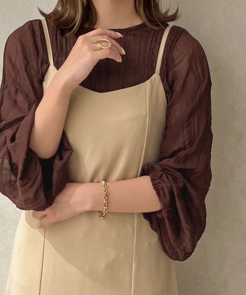 apres jour clair（アプレジュールクレア）の「【apres jour clair】クリンクルシアートップス【ZOZOTOWN限定アイテム】（シャツ/ブラウス・レディース・ピンクベージュ/ダークブラウン/アイボリー・フリー/X-LARGE）」の18枚目の写真