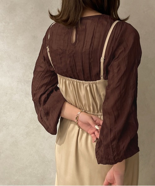 apres jour clair（アプレジュールクレア）の「【apres jour clair】クリンクルシアートップス【ZOZOTOWN限定アイテム】（シャツ/ブラウス・レディース・ピンクベージュ/ダークブラウン/アイボリー・フリー/X-LARGE）」の20枚目の写真