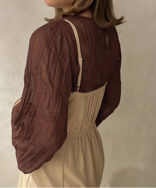 apres jour clair（アプレジュールクレア）の「【apres jour clair】クリンクルシアートップス【ZOZOTOWN限定アイテム】（シャツ/ブラウス・レディース・ピンクベージュ/ダークブラウン/アイボリー・フリー/X-LARGE）」の21枚目の写真