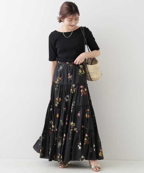 SLOBE IENA(スローブイエナ)の「針抜きリブ ボートネックプルオーバー(Tシャツ/カットソー・レディース・ブラック/サックスブルー/ナチュラル・FREE)」の17枚目の写真