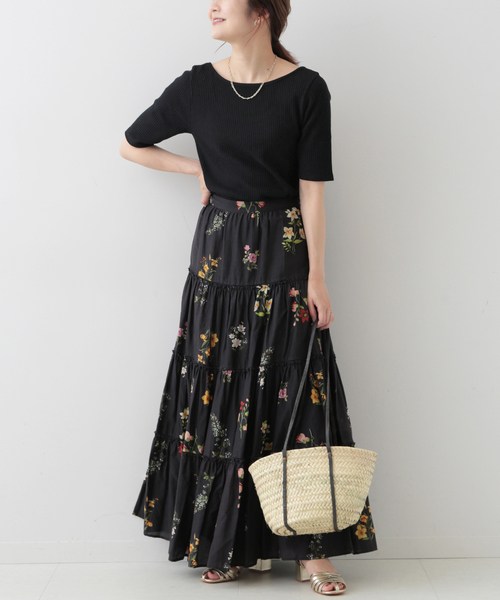 SLOBE IENA(スローブイエナ)の「針抜きリブ ボートネックプルオーバー(Tシャツ/カットソー・レディース・ブラック/サックスブルー/ナチュラル・FREE)」の18枚目の写真