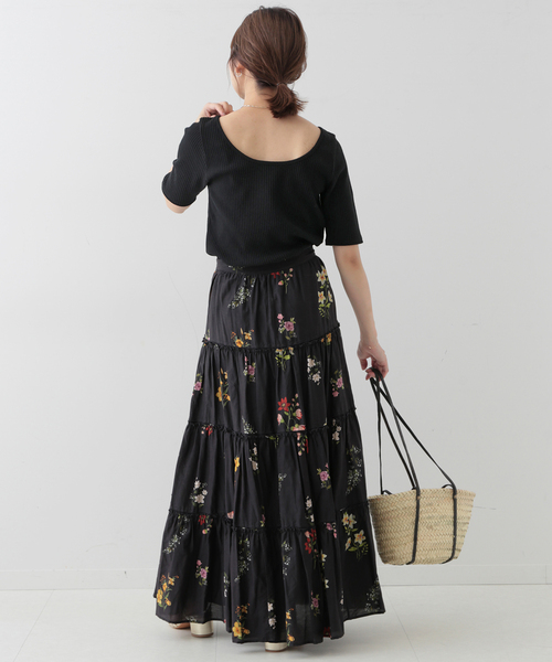 SLOBE IENA(スローブイエナ)の「針抜きリブ ボートネックプルオーバー(Tシャツ/カットソー・レディース・ブラック/サックスブルー/ナチュラル・FREE)」の20枚目の写真