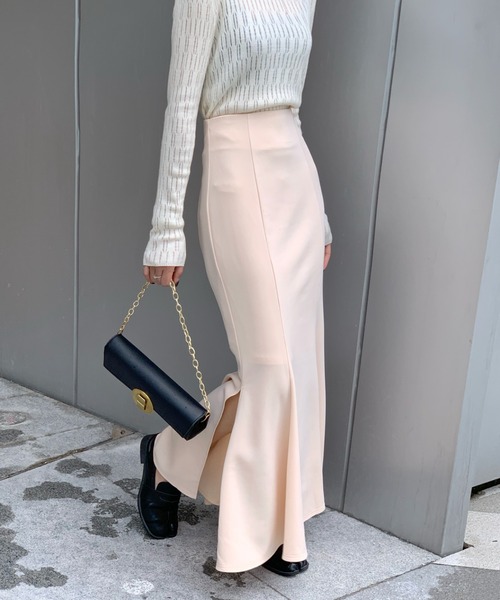 Diosfront（ディオスフロント）の「スリットマーメイドロングスカート（スカート・レディース・ブラック/ベージュ/ブラウン/グレー/ライトグリーン・S/M/L）」の7枚目の写真