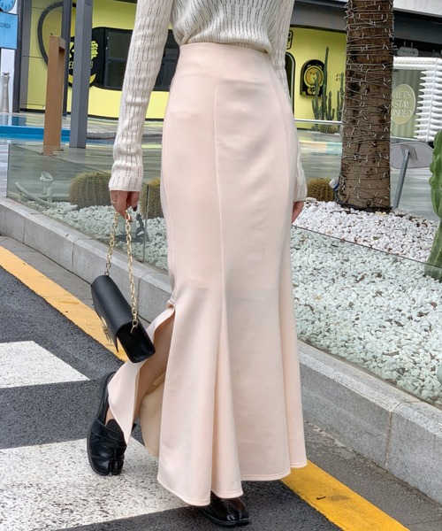 Diosfront（ディオスフロント）の「スリットマーメイドロングスカート（スカート・レディース・ブラック/ベージュ/ブラウン/グレー/ライトグリーン・S/M/L）」の15枚目の写真