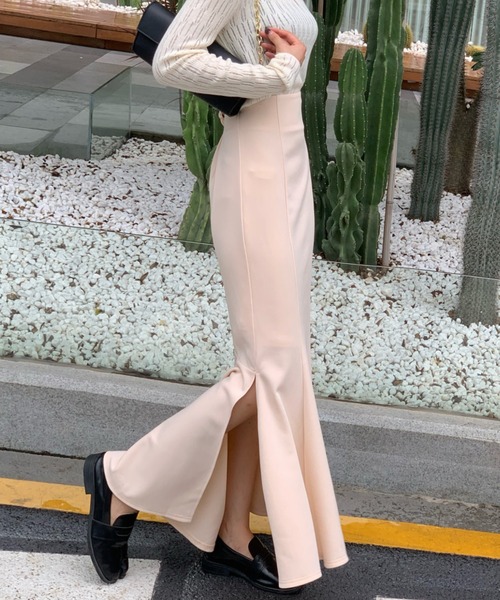 Diosfront（ディオスフロント）の「スリットマーメイドロングスカート（スカート・レディース・ブラック/ベージュ/ブラウン/グレー/ライトグリーン・S/M/L）」の9枚目の写真