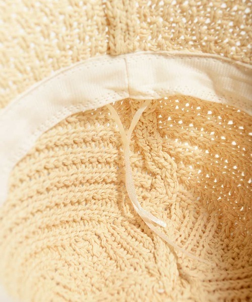 shopnikoniko（ショップニコニコ）の「ペーパー編み ストローハット（ハット・レディース・ベージュ/アイボリー・フリー）」の10枚目の写真