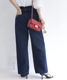 fredy repit | デニムサイド切り替えセミワイドパンツ【サイズ展開あり】(デニムパンツ)