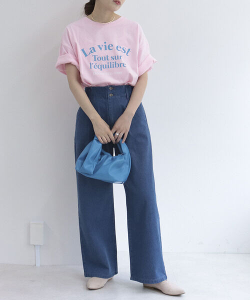 fredy repit(フレディレピ)の「デニムサイド切り替えセミワイドパンツ【サイズ展開あり】(デニムパンツ・レディース・ネイビー/ブルー・38/36)」の10枚目の写真