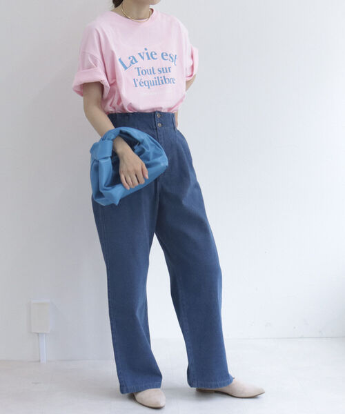 fredy repit(フレディレピ)の「デニムサイド切り替えセミワイドパンツ【サイズ展開あり】(デニムパンツ・レディース・ネイビー/ブルー・38/36)」の16枚目の写真