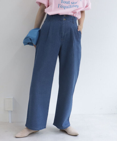 fredy repit(フレディレピ)の「デニムサイド切り替えセミワイドパンツ【サイズ展開あり】(デニムパンツ・レディース・ネイビー/ブルー・38/36)」の7枚目の写真