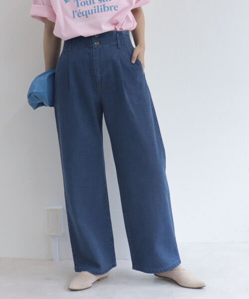 fredy repit(フレディレピ)の「デニムサイド切り替えセミワイドパンツ【サイズ展開あり】(デニムパンツ・レディース・ネイビー/ブルー・38/36)」の19枚目の写真