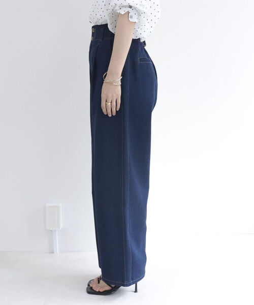 fredy repit(フレディレピ)の「デニムサイド切り替えセミワイドパンツ【サイズ展開あり】(デニムパンツ・レディース・ネイビー/ブルー・38/36)」の20枚目の写真