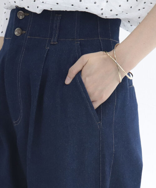 fredy repit(フレディレピ)の「デニムサイド切り替えセミワイドパンツ【サイズ展開あり】(デニムパンツ・レディース・ネイビー/ブルー・38/36)」の18枚目の写真