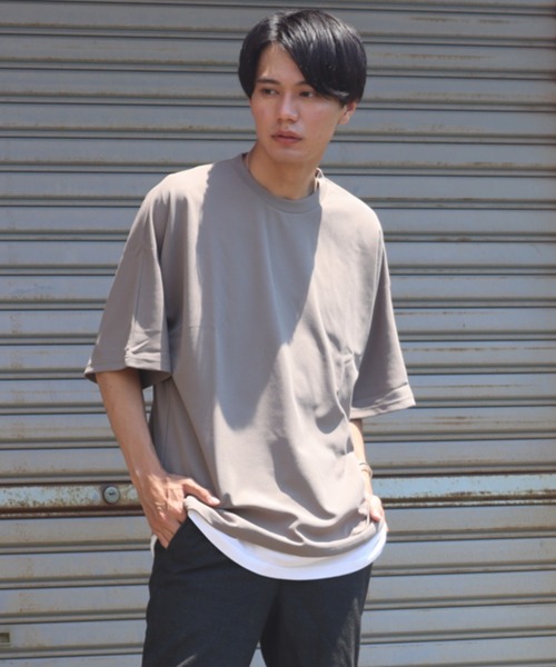 Bling Leads(ブリングリーズ)の「『Bling leads』梨地オーバーサイズクルーネックT(Tシャツ/カットソー・レディース・チャコールグレー/ライトグレー/ブラック/グレイッシュベージュ/ホワイト・MEDIUM/LARGE)」の5枚目の写真