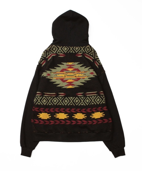 Universal Style Wear（ユニバーサルスタイルウェア）の「Universal Style Wear ナバホ ジャカード パーカー（パーカー・メンズ・チャコールグレー/オフホワイト/カーキ/ブラック・MEDIUM/X-LARGE/LARGE）」の8枚目の写真