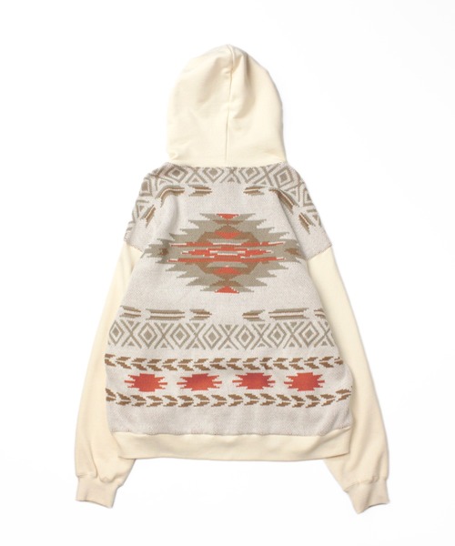 Universal Style Wear（ユニバーサルスタイルウェア）の「Universal Style Wear ナバホ ジャカード パーカー（パーカー・メンズ・チャコールグレー/オフホワイト/カーキ/ブラック・MEDIUM/X-LARGE/LARGE）」の14枚目の写真