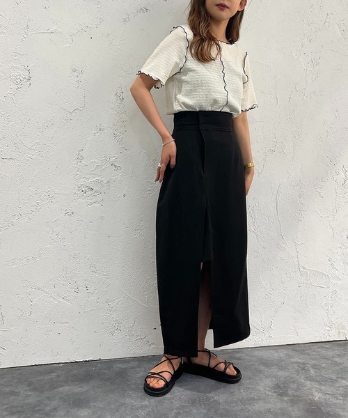 apres jour mignon(アプレジュールミニョン)の「ラップスカート【ZOZOTOWN限定アイテム】(スカート・レディース・チャコールグレー/ブラック/ブラック系その他・SMALL/MEDIUM/X-LARGE)」の7枚目の写真