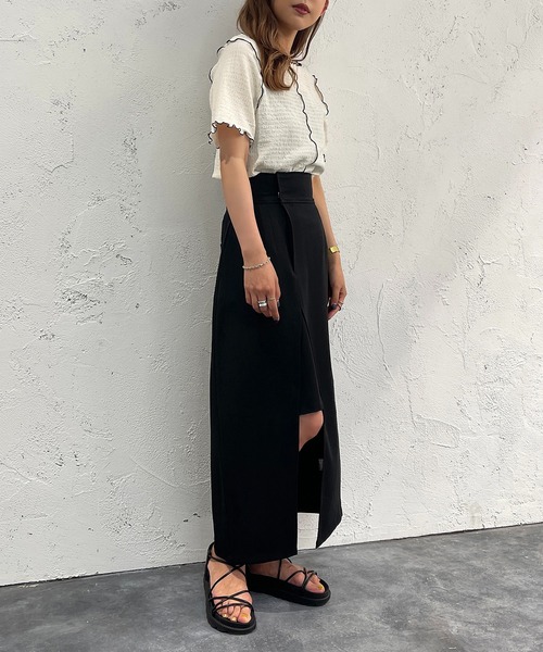 apres jour mignon(アプレジュールミニョン)の「ラップスカート【ZOZOTOWN限定アイテム】(スカート・レディース・チャコールグレー/ブラック/ブラック系その他・SMALL/MEDIUM/X-LARGE)」の8枚目の写真