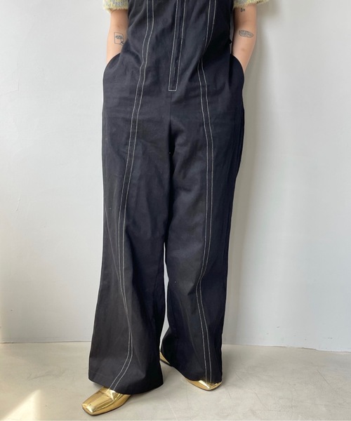 SANSeLF（サンセルフ）の「フロントジップオールインワン【SANSeLF】sanw22a033（つなぎ/オールインワン・レディース・ホワイト/ブラック・FREE）」の17枚目の写真