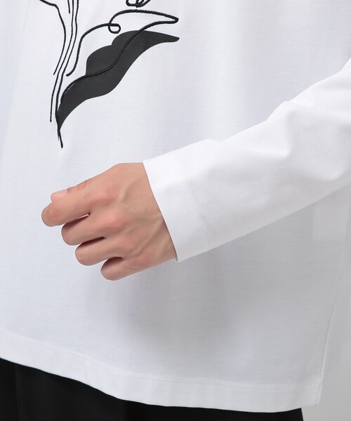 tk.TAKEO KIKUCHI（ティーケータケオキクチ）の「◆Line Plant ロングスリーブTシャツ（ユニセックスアイテム）（Tシャツ/カットソー・メンズ・ブラック/ピンク系/ホワイト/ブラック系5/ブラック系8/ホワイト系6/ホワイト系9・01/02/03）」の13枚目の写真