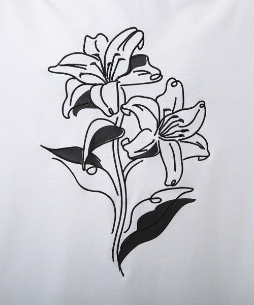 tk.TAKEO KIKUCHI（ティーケータケオキクチ）の「◆Line Plant ロングスリーブTシャツ（ユニセックスアイテム）（Tシャツ/カットソー・メンズ・ブラック/ピンク系/ホワイト/ブラック系5/ブラック系8/ホワイト系6/ホワイト系9・01/02/03）」の15枚目の写真