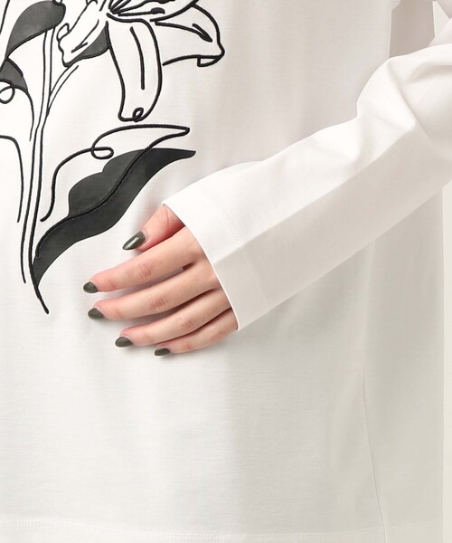 tk.TAKEO KIKUCHI（ティーケータケオキクチ）の「◆Line Plant ロングスリーブTシャツ（ユニセックスアイテム）（Tシャツ/カットソー・メンズ・ブラック/ピンク系/ホワイト/ブラック系5/ブラック系8/ホワイト系6/ホワイト系9・01/02/03）」の22枚目の写真