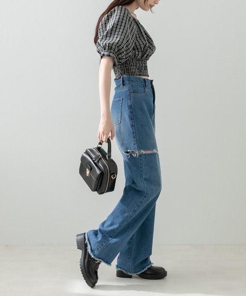 OLIVE des OLIVE(オリーブデオリーブ)の「オフショルブラウス(シャツ/ブラウス・レディース・ブラック/オフホワイト/サックスブルー/アイボリー・FREE)」の11枚目の写真