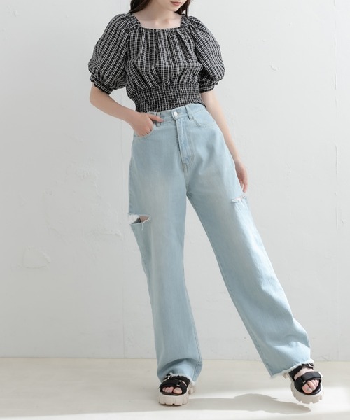 OLIVE des OLIVE(オリーブデオリーブ)の「オフショルブラウス(シャツ/ブラウス・レディース・ブラック/オフホワイト/サックスブルー/アイボリー・FREE)」の18枚目の写真