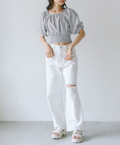 OLIVE des OLIVE(オリーブデオリーブ)の「オフショルブラウス(シャツ/ブラウス・レディース・ブラック/オフホワイト/サックスブルー/アイボリー・FREE)」の19枚目の写真