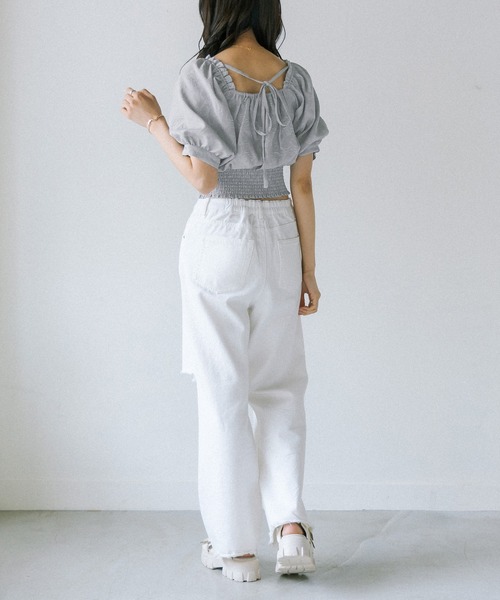 OLIVE des OLIVE(オリーブデオリーブ)の「オフショルブラウス(シャツ/ブラウス・レディース・ブラック/オフホワイト/サックスブルー/アイボリー・FREE)」の21枚目の写真