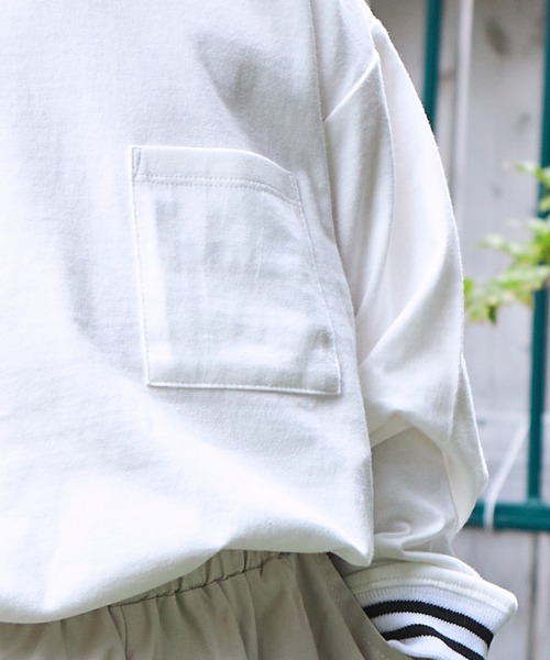 PAIRMANON STREET（ペアマノンストリート）の「【PAIRMANON STREET】【プレミアムコットン100】ユニセックスボーダーリブ胸ポケット長袖Tシャツ（Tシャツ/カットソー・キッズ・ホワイト/イエロー/ブラック系その他・90/100/110/120/130/140/150）」の4枚目の写真