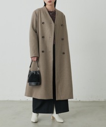 Aunt Marie's | ダブルノーカラーコート(ノーカラーコート)