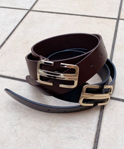one after another NICE CLAUP(ワンアフターアナザーナイスクラップ)の「スクエアバックルベルト(ベルト・レディース・ブラック/ダークブラウン・FREE)」の8枚目の写真