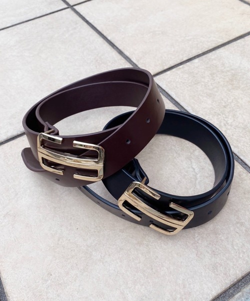 one after another NICE CLAUP(ワンアフターアナザーナイスクラップ)の「スクエアバックルベルト(ベルト・レディース・ブラック/ダークブラウン・FREE)」の9枚目の写真