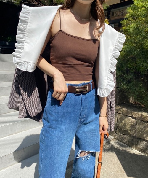 one after another NICE CLAUP(ワンアフターアナザーナイスクラップ)の「スクエアバックルベルト(ベルト・レディース・ブラック/ダークブラウン・FREE)」の13枚目の写真