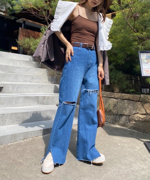 one after another NICE CLAUP(ワンアフターアナザーナイスクラップ)の「スクエアバックルベルト(ベルト・レディース・ブラック/ダークブラウン・FREE)」の14枚目の写真