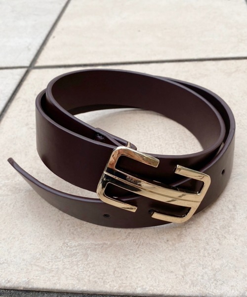 one after another NICE CLAUP(ワンアフターアナザーナイスクラップ)の「スクエアバックルベルト(ベルト・レディース・ブラック/ダークブラウン・FREE)」の16枚目の写真