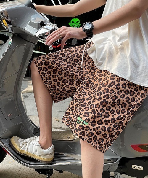 Setupexe ヒョウ柄ショートパンツ ブラウン レオパードショートパンツ