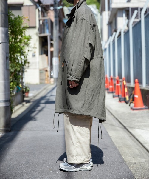 【専用】marka ウール リネン バックサテン モッズパーカー Navy 1 専用】marka ウール リネン バックサテン モッズパーカー Navy 1 専用